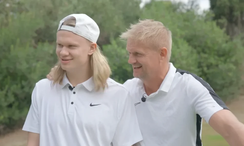 El padre de Erling Haaland quería que fuera golfista profesional; ahora juega al «links» en sus días libres del Mundial.